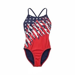 EUC TYR Allegiance Cutoutfit One Piece Swimsuit Size 32 Athletic Training Swim